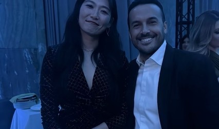 拉齐奥圣诞晚会📸杨莉娜和佩德罗合影